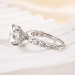S925 Maxine Moissanite 2.0 Ct~4.0 Ct Round Cut Engagement Ring In Sterling Silver - Image 4