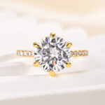S925 Maxine Moissanite 2.0 Ct~4.0 Ct 6 Prong Round Cut Engagement Ring - Image 10