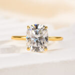 S925 Maxine Attractive Moissanite 2.5 Ct~4.0 Ct Cushion Cut Engagement Ring - Image 3