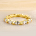 S925 Elegant Marquise Cut Full Wedding Band In Sterling Silver - Image 3