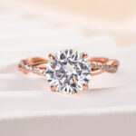 S925 Maxine Twist 2.0 Carat Round Cut Engagement Ring For Her In Sterling Silver - Image 13