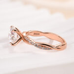 S925 Maxine Twist 2.0 Carat Round Cut Engagement Ring For Her In Sterling Silver - Image 14