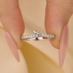 S925 Unique White Gold Wedding Band In Sterling Silver