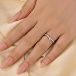 S925 Unique White Gold Wedding Band In Sterling Silver - Image 2
