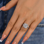 S925 Amazing 3.5 Carat Cushion Cut Halo Engagement Ring In Sterling Silver - Image 3