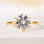 S925 Maxine 2.0~4.0 Carat Moissanite 6 Prong Round Cut Promise Ring - Image 6