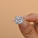 S925 Amazing 3.5 Carat Cushion Cut Halo Engagement Ring In Sterling Silver - Image 5