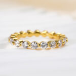 S925 Maxine Moissanite Eternity Round Cut Wedding Band In Sterling Silver - Image 6