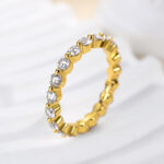 S925 Maxine Moissanite Eternity Round Cut Wedding Band In Sterling Silver - Image 7