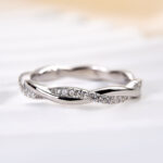 S925 Maxine Moissanite Twist Eternity Wedding Band In Sterling Silver - Image 5