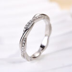 S925 Maxine Moissanite Twist Eternity Wedding Band In Sterling Silver - Image 6