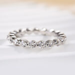 S925 Maxine Moissanite Eternity Round Cut Wedding Band In Sterling Silver - Image 3