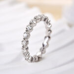 S925 Maxine Moissanite Eternity Round Cut Wedding Band In Sterling Silver - Image 4