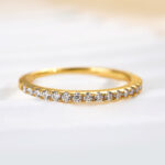 S925 Maxine Moissanite Half Eternity Thin Women's Wedding Band in Sterling Silver - Image 8