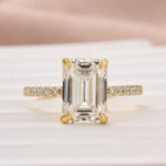 S925 Maxine Moissanite 3.5 Carat Emerald Cut Engagement Ring - Image 10