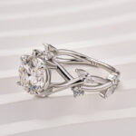 S925 Maxine Vintage Moissanite 2.0 Carat Vine Design Round Cut Engagement Ring - Image 7