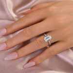 S925 Maxine Moissanite 3.5 Carat Emerald Cut Engagement Ring - Image 2