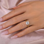 S925 2.0 Carat Moissanite Precious Two-tone Engagement Ring - Image 2