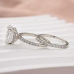 S925 Maxine Moissanite 4.0 Ct Oval Cut Wedding Ring Set For Women - Image 6