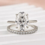 S925 Maxine Moissanite 4.0 Ct Hidden Halo Solitaire Oval Cut Wedding Ring - Image 6