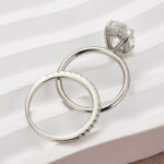S925 Maxine Moissanite 4.0 Ct Hidden Halo Solitaire Oval Cut Wedding Ring - Image 8
