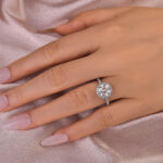 S925 Maxine Moissanite 2.0CT Halo Round Cut Engagement Ring