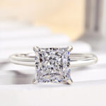 S925 Classic Square Princess Cut Engagement Ring for Women In Sterling Silver - Image 6