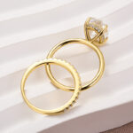 S925 Maxine Moissanite 4.0 Ct Hidden Halo Solitaire Oval Cut Wedding Ring - Image 14