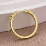 S925 Maxine Dainty Moissanite Yellow Gold Open Wedding Band In Sterling Silver - Image 7