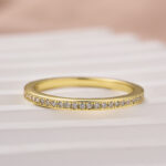 S925 Maxine Moissanite Yellow Gold Channel Set Half Wedding Band - Image 5