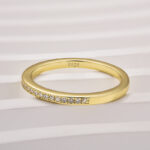 S925 Maxine Moissanite Yellow Gold Channel Set Half Wedding Band - Image 6