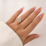 S925 Moissanite Yellow Gold 5.5 Ct Oval Cut Engagement Ring In Sterling Silver - Image 3