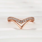 S925 Classic Rose Gold Curved Wedding Band In Sterling Silver - Image 4