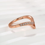 S925 Classic Rose Gold Curved Wedding Band In Sterling Silver - Image 5