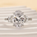 S925 Maxine 4.0 CT Oval and Angled Marquise Five Stone Engagement Ring - Image 6