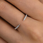 S925 Maxine Unique Yellow Gold Open Wedding Band In Sterling Silver - Image 7