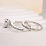 S925 Excellent Cushion Cut Wedding Ring Set For Women In Sterling Silver - Image 4