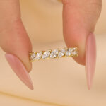 S925 Marquise Cut Half Wedding Band In Sterling Silver - Image 7