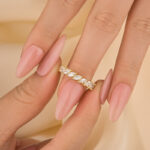 S925 Marquise Cut Half Wedding Band In Sterling Silver - Image 3