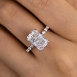 S925 Maxine Elegant Radiant Cut Simulated Diamond Engagement Ring - Image 8
