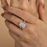 S925 Maxine Elegant Radiant Cut Simulated Diamond Engagement Ring - Image 10