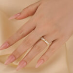 S925 Marquise Cut Half Wedding Band In Sterling Silver - Image 8