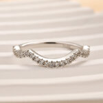 S925 Maxine Unique Curved Design Half Eternity Wedding Band For Women
