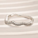 S925 Maxine Unique Curved Design Half Eternity Wedding Band For Women - Image 2
