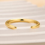 S925 Maxine Classic Yellow Gold Open Wedding Band In Sterling Silver