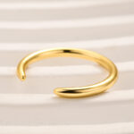 S925 Maxine Classic Yellow Gold Open Wedding Band In Sterling Silver - Image 2