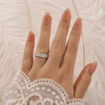 S925 Moissanite 2.5Ct Classic Round Cut Wide Wedding Band In Sterling Silver - Image 2