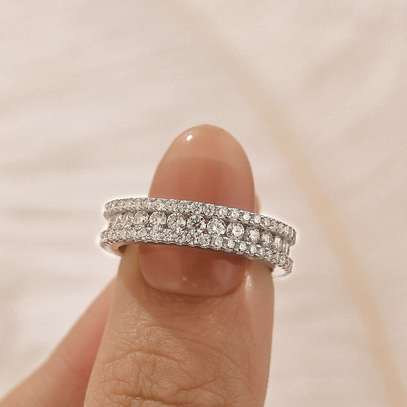 DSC-0593-1-1755759902 S925 Moissanite 2.5Ct Classic Round Cut Wide Wedding Band In Sterling Silver - Image 1