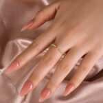 S925 Maxine Dainty Moissanite Yellow Gold Open Wedding Band In Sterling Silver - Image 2