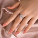 S925 Maxine Moissanite 4.0 Ct Hidden Halo Solitaire Oval Cut Wedding Ring - Image 5